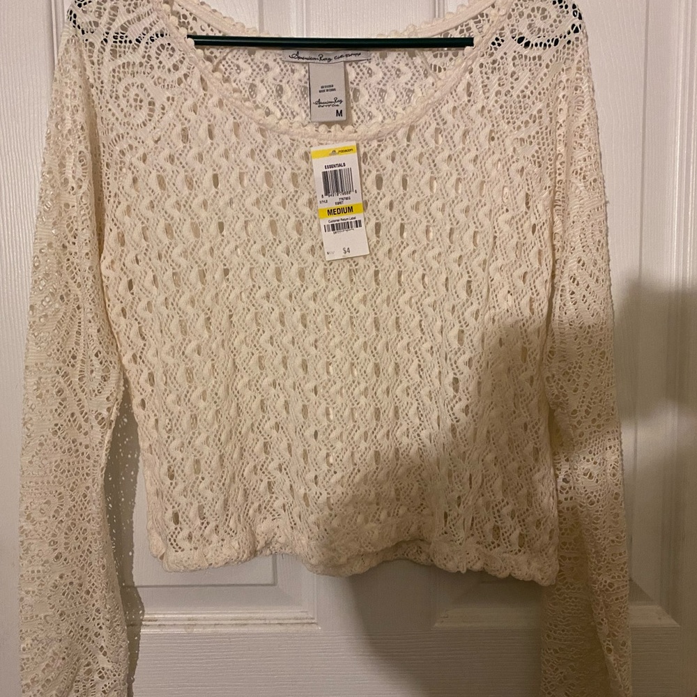 Long sleeve Knit American Rag Crop Top